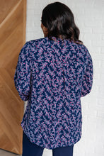 Load image into Gallery viewer, Lizzy Top in Navy and Magenta Petite Floral
