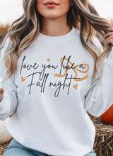 Load image into Gallery viewer, Love You &amp; Fall Nights Graphic Sweatshirt (multiple color options)
