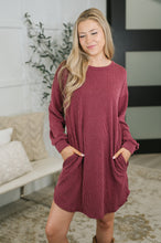 Load image into Gallery viewer, Love to Love You Textured Knit Dress in Burgundy
