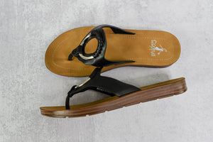 Ring my Bell Sandals in Black by Corkys