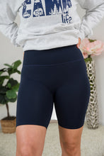 Load image into Gallery viewer, Navy Athletic Biker Shorts
