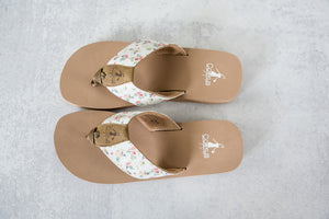 Summer Break Sandals in White Ditzy Flower by Corkys