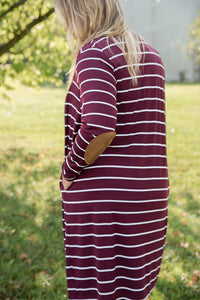 Change Your Stripes Cardigan in Wine