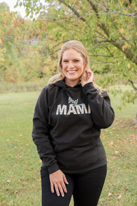 Boy Mama Graphic Hoodie in Black