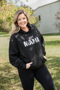 Girl Mama Graphic Hoodie in Black