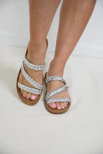 Load image into Gallery viewer, Twist N Shout Sandals in Silver by Corkys
