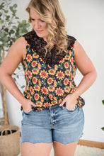Load image into Gallery viewer, Seeking Sunflowers Lace Tank

