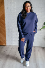 Load image into Gallery viewer, Lysa Satin Stripe Pullover in Smoky Navy
