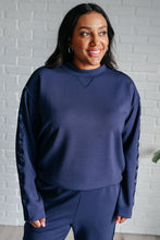 Load image into Gallery viewer, Lysa Satin Stripe Pullover in Smoky Navy
