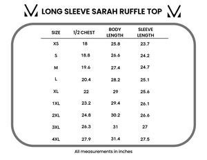 Sarah Long Sleeve Ruffle Top - Mocha