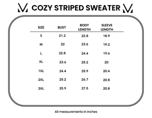 Cozy Striped Sweater - Rust