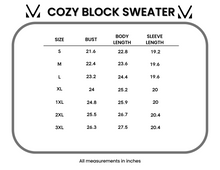 Load image into Gallery viewer, Cozy Block Sweater - VDay Stripes
