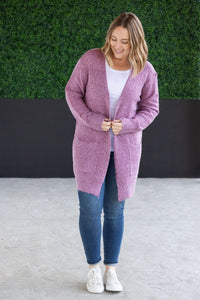 Madison Cozy Cardigan - Frosted Berry