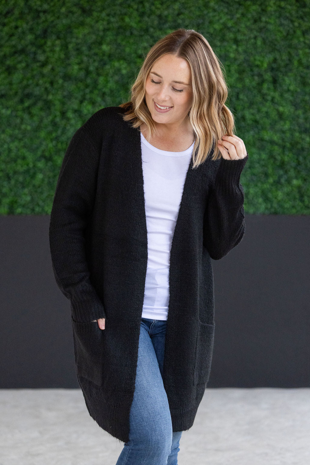 Madison Cozy Cardigan - Jet Black