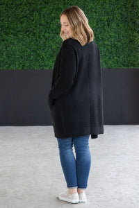 Madison Cozy Cardigan - Jet Black