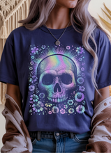 Load image into Gallery viewer, Holographic Skulls Graphic Tee (multiple color options)
