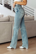 Load image into Gallery viewer, Miranda High Rise Plaid Cuff Vintage Straight Jeans By Judy Blue
