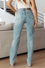 Load image into Gallery viewer, Miranda High Rise Plaid Cuff Vintage Straight Jeans By Judy Blue
