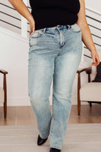 Load image into Gallery viewer, Miranda High Rise Plaid Cuff Vintage Straight Jeans By Judy Blue
