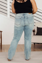 Load image into Gallery viewer, Miranda High Rise Plaid Cuff Vintage Straight Jeans By Judy Blue
