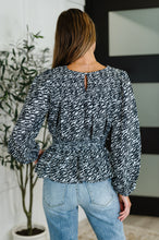 Load image into Gallery viewer, Muse Moves High Neck Peplum Blouse in Black
