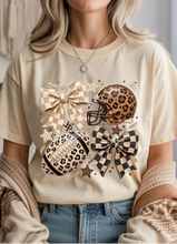 Load image into Gallery viewer, Leopard Checkered Football Graphic Tee (multiple color options)
