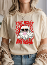 Load image into Gallery viewer, Stay Merry and Bright Graphic Tee (multiple color options)
