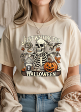 Load image into Gallery viewer, Just Waiting For Halloween Graphic Tee (multiple color options)
