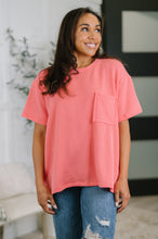 Load image into Gallery viewer, Not That complicated Textured Boxy Tee in Salmon
