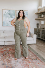 Load image into Gallery viewer, Olivia Control Top Release Hem Overalls in Olive by Judy Blue
