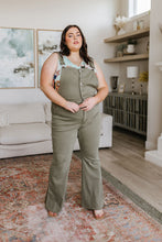 Load image into Gallery viewer, Olivia Control Top Release Hem Overalls in Olive by Judy Blue
