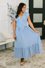 Load image into Gallery viewer, Only Chance Pleated Smock Waist Maxi Dress in Blue

