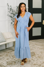 Load image into Gallery viewer, Only Chance Pleated Smock Waist Maxi Dress in Blue
