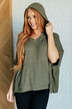 Load image into Gallery viewer, Perfectly Poised Hooded Poncho in Olive
