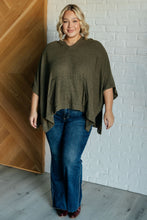 Load image into Gallery viewer, Perfectly Poised Hooded Poncho in Olive
