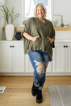 Load image into Gallery viewer, Perfectly Poised Hooded Poncho in Olive
