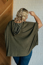 Load image into Gallery viewer, Perfectly Poised Hooded Poncho in Olive
