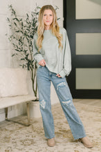 Load image into Gallery viewer, Petal Poise Floral Applique Pullover in Ivy
