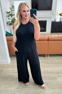 Round Neck Sleeveless Jumpsuit (2 color options)