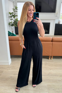 Round Neck Sleeveless Jumpsuit (2 color options)