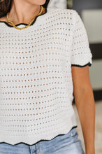 Load image into Gallery viewer, Pinkies Up Knit Top in White
