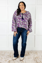 Load image into Gallery viewer, Pulled Together Ditsy Floral Bubble Sleeve Blouse
