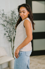 Load image into Gallery viewer, Quite Intimately Striped Muscle Tee in Brown
