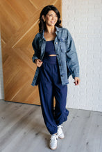 Load image into Gallery viewer, Raising Heart Rate Cut Out Jumpsuit in Navy
