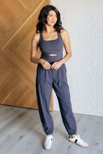 Load image into Gallery viewer, Raising Heart Rate Cutout Jumpsuit in Charcoal
