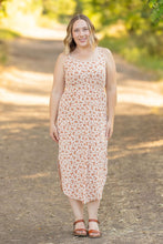 Load image into Gallery viewer, Reagan Ribbed Midi Dress - Sand and Rust Floral
