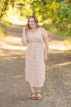 Load image into Gallery viewer, Reagan Ribbed Midi Dress - Sand and Rust Floral
