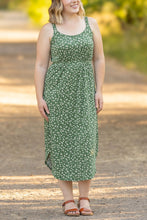 Load image into Gallery viewer, Reagan Ribbed Midi Dress - Olive Floral
