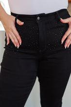 Load image into Gallery viewer, Reese Rhinestone Slim Fit Jeans in Black by Judy Blue
