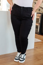 Load image into Gallery viewer, Reese Rhinestone Slim Fit Jeans in Black by Judy Blue
